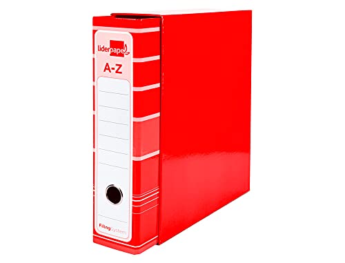 Liderpapel Aktenordner mit Hebel, A4, Filing System, gefüttert, ohne Rordrücken, 80 mm, Rot, mit Metallbox und Kompressor Liderpapel Aktenordner mit Hebel, A4, Filing System, gefüttert, ohne Rordrücken, 80 mm, Rot, mit Metallbox und Kompressor von Liderpapel