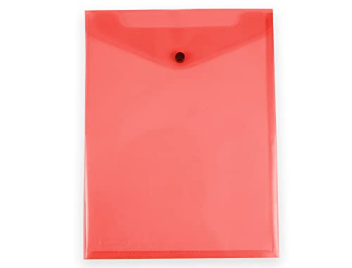 Liderpapel Dossier Ordner Brosche Polypropylen DIN A4 Hochformat mit Faltenbalg rot durchscheinend von Liderpapel