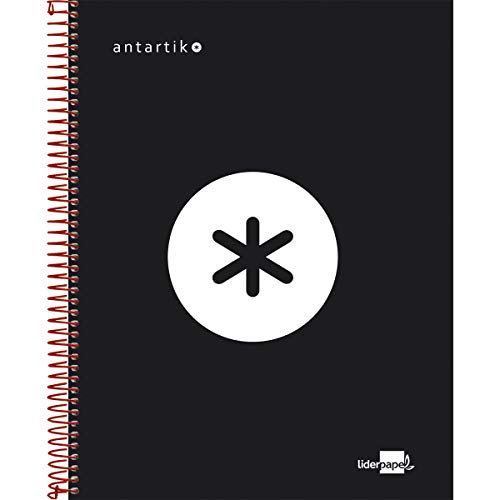 Liderpapel Notizbuch, Spiralbindung, A5, Microantark, gefüttert, 120 h, 100 g, Rahmen, 5 mm, 5 Bänder, 6 Löcher, Schwarz Liderpapel Notizbuch, Spiralbindung, A5, Microantark, gefüttert, 120 h, 100 g, Rahmen, 5 mm, 5 Bänder, 6 Löcher, Schwarz von Liderpapel