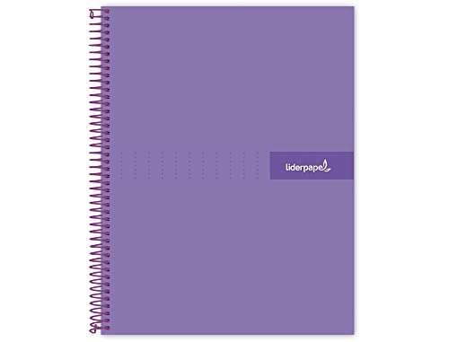 Liderpapel Notizbuch, Spiralbindung, A5, Microcrafty, gefüttert, 120 h, 90 g, Rahmen, 5 mm, 5 Bänder, 6 Löcher, Violett Liderpapel Notizbuch, Spiralbindung, A5, Microcrafty, gefüttert, 120 h, 90 g, Rahmen, 5 mm, 5 Bänder, 6 Löcher, Violett von Liderpapel