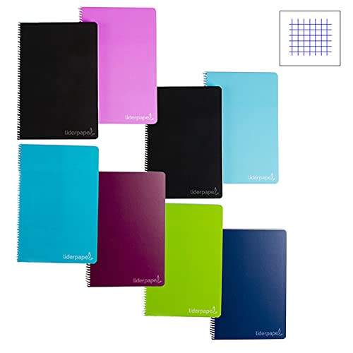Liderpapel Notizbuch mit Spiralbindung, A4, Hardcover, 140 h, 75 g, kariert 5 mm, 5 Bänder, 4 Löcher, verschiedene Farben Liderpapel Notizbuch mit Spiralbindung, A4, Hardcover, 140 h, 75 g, kariert 5 mm, 5 Bänder, 4 Löcher, verschiedene Farben von Liderpapel