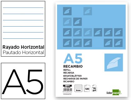 Liderpapel RE02 Ersatz Horizontal ohne Rand 6 Bohrern Liderpapel RE02 Ersatz Horizontal ohne Rand 6 Bohrern von Liderpapel