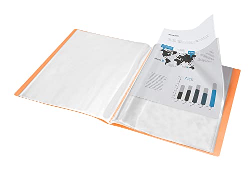 Liderpapel Schaufenstermappe, 20 Hüllen, Polypropylen, DIN A4, Neon-Orange von Liderpapel