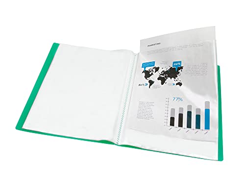 Liderpapel Schaufenstermappe 60 Hüllen PP DIN A4 grün transparent von Liderpapel