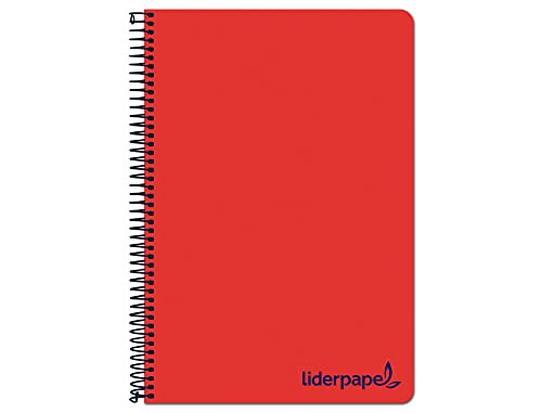 Liderpapel Notizbuch A4 Micro Wonder Kunststoffdeckel 120h 90g Rahmen 5mm 5 Bänder 4 Löcher rot von Liderpapel