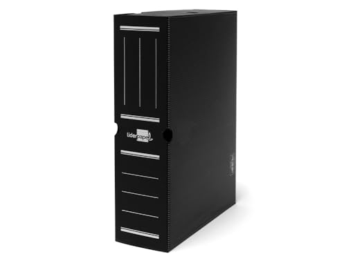 Liderpapel Ultimative Aktenbox, Kunststoff, schwarz, Größe 387 x 275 x 105 mm von Liderpapel