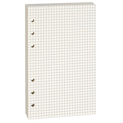 A6-Raster-Papier, 6-Loch-Binder-Nachfülleinlagen für 6-Loch-Binder-Notizbücher, Stärke 100 g/m², Beige, 1 Packung (enthält 80 Blatt) von Lidwot