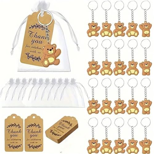 Lidzopas 18 PCS Mini Schlüsselanhänger, Niedlicher Bär Schlüsselanhänger Tierschlüsselanhänger der Karikatur mit Dankeschön, Organza-Beutel für Dusche, Geburtstag Lidzopas 18 PCS Mini Schlüsselanhänger, Niedlicher Bär Schlüsselanhänger Tierschlüsselanhänger der Karikatur mit Dankeschön, Organza-Beutel für Dusche, Geburtstag von Lidzopas