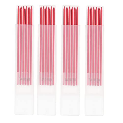 24-teilige Bleistiftminen für Zimmermannsbleistift 2,8 mm Graphit-Holzbearbeitungs-Bleistift-Refill Carpenter Marker für Bauarbeiten Schreiben Malen (rot) von LiebeWH