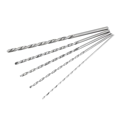LiebeWH Bohrer-Set, Spiralbohrer, Lange Bohrer für Holz, Aluminium, 5 Stück, 2-5 mm, Hochgeschwindigkeitsstahl LiebeWH Bohrer-Set, Spiralbohrer, Lange Bohrer für Holz, Aluminium, 5 Stück, 2-5 mm, Hochgeschwindigkeitsstahl von LiebeWH