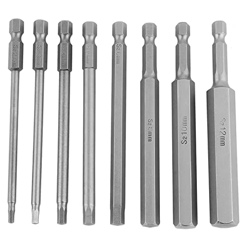 Sechskant-Bit-Set, 8 Stück, 100 Mm Länge, Sechskantschaft, Sechskant-Bits, 100 Mm Kopf, Schraubendreher-Bit, 2,5–12 Mm Set-Set von LiebeWH