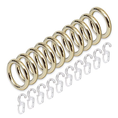 Liedeco Gardinenringe für Gardinenstangen, ø 28 mm, 10 STK vermessingt von Liedeco