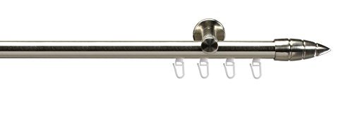Liedeco Gardinenstange, Stilgarnitur - Innenlaufgarnitur 20 mm - Komplettgarnitur Menorca - Edelstahl-Optik - 160 cm Liedeco Gardinenstange, Stilgarnitur - Innenlaufgarnitur 20 mm - Komplettgarnitur Menorca - Edelstahl-Optik - 160 cm von Liedeco