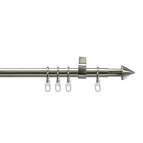 Liedeco Gardinenstange, Stilgarnitur - Komplettgarnitur Kegel 16 mm - 120-200 cm ausziehbar - Edelstahl-Optik Liedeco Gardinenstange, Stilgarnitur - Komplettgarnitur Kegel 16 mm - 120-200 cm ausziehbar - Edelstahl-Optik von Liedeco