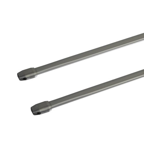 Liedeco Scheibenstange Standard, 11 mm Cafehausstange, 2 Stk silber matt, 060-110 cm ausziehbar von Liedeco