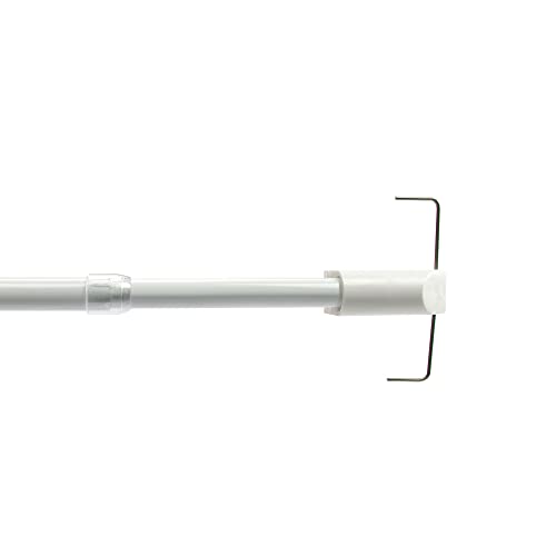 Liedeco Scheibenstange mit Klemmträger, 12 mm Cafehausstange weiß, 055-085 cm ausziehbar von Liedeco