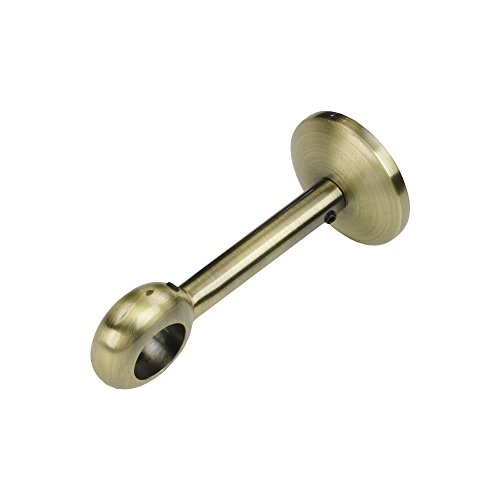 Liedeco Träger 1-läufig, 8 cm für Gardinenstangen, Stilgarnituren 16 mm ø Esperanca | schwarz-Messing | 1 Stück von Liedeco