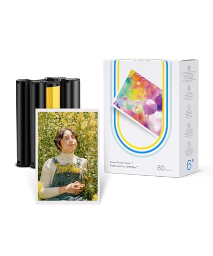 Liene - Packung mit 80 Blätter Fotopapier & 2 Farbband, 4"x 6" Fotopapier Fotodrucker, 100 x 148 mm Fotopapier für Thermosublimationsdruck, Wasser/Oxidationsschutz, für Album/Rahmung/Collage Liene - Packung mit 80 Blätter Fotopapier & 2 Farbband, 4"x 6" Fotopapier Fotodrucker, 100 x 148 mm Fotopapier für Thermosublimationsdruck, Wasser/Oxidationsschutz, für Album/Rahmung/Collage von Liene