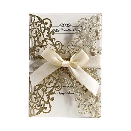 Einladungskarten Hochzeit, 10 STÜCKE Bowknot Glitter Einladungen Europäischen Stil Laser Cut Hochzeitseinladungen Urlaub Grußkarte Abdeckung Einladungskarten Hochzeit, 10 STÜCKE Bowknot Glitter Einladungen Europäischen Stil Laser Cut Hochzeitseinladungen Urlaub Grußkarte Abdeckung von Homry