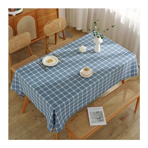 Lieson Tischdecke Rechteckig 140x240 cm, Polyester Tischtuch Abwaschbar Waffel Kariert Muster Tischwäsche für Esszimmer, Garten, Hochzeiten, Blau Lieson Tischdecke Rechteckig 140x240 cm, Polyester Tischtuch Abwaschbar Waffel Kariert Muster Tischwäsche für Esszimmer, Garten, Hochzeiten, Blau von Lieson