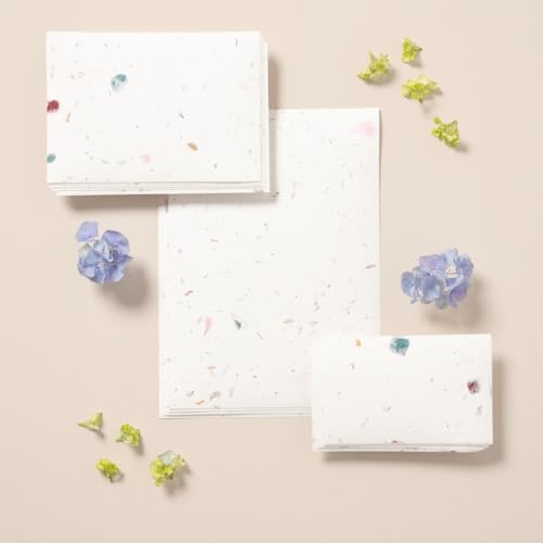 Handgefertigtes Papier mit Blütenblättern, 200 g/m², A6/A5, 25 Blatt Papier mit Blumen für Hochzeitseinladungen, Speisekarten, Taufen, A6 Handgefertigtes Papier mit Blütenblättern, 200 g/m², A6/A5, 25 Blatt Papier mit Blumen für Hochzeitseinladungen, Speisekarten, Taufen, A6 von Life in a bag