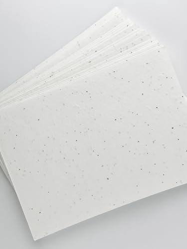 Papier mit Gänseblümchen oder Kamille, 150 g/m², Größe 210 x 297 mm (A4), lose Blätter aus pflanzbarem Papier für Karten, Broschüren, Speisekarten, Einladungen (25) von Life in a bag