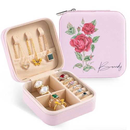 Lifemaison Personalisierte Schmuckschatulle für Damen,individuelle Reise Schmuckkästchen mit Bunte Geburtstagsblumen,Leder-Schmuck-Organizer-Box für Ringe,Ohrringe,Geschenke für Muttertag,Geburtstag Lifemaison Personalisierte Schmuckschatulle für Damen,individuelle Reise Schmuckkästchen mit Bunte Geburtstagsblumen,Leder-Schmuck-Organizer-Box für Ringe,Ohrringe,Geschenke für Muttertag,Geburtstag von Lifemaison