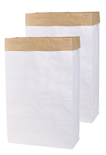 Lifestyle Lover 2X DIY Papiersack Paperbag mit Seitenfalz aus Kraftpapier zum selber gestalten bemalen bekleben Braun Weiß 'Blanko' (2) von Lifestyle Lover