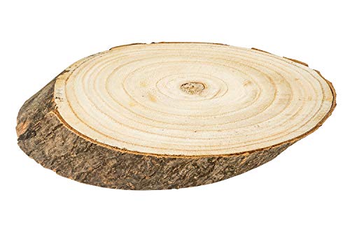 2er Set Große Naturholz Baumscheiben 32x22 cm Baumstamm Scheiben Holzscheiben Rohlinge mit Rinde und Glatter Oberfläche als Untersetzer Topfuntersetzer Dekorationen und zum Basteln von Lifestyle & More