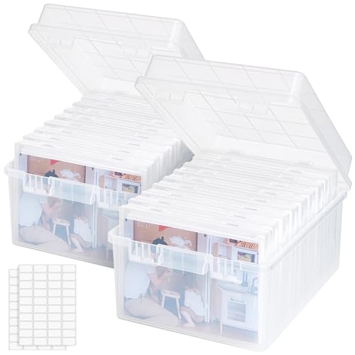 Lifewit Aufbewahrungsbox, 13x18cm 5R, Foto-Organizer, 9 innere Bildbehälter, durchs. Fotoboxen, Bastelbox f. Karten, Bilder, Stempel, Bürobedarf, mit 1 Blatt Etikettensticker,2er Pack Lifewit Aufbewahrungsbox, 13x18cm 5R, Foto-Organizer, 9 innere Bildbehälter, durchs. Fotoboxen, Bastelbox f. Karten, Bilder, Stempel, Bürobedarf, mit 1 Blatt Etikettensticker,2er Pack von Lifewit
