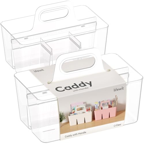 Lifewit Kunststoff Aufbewahrungsbox Korb Organizer mit Griff, Sortierboxen für Stifte Kinder/Toilettenartikeln Kosmetik im Badezimmer/Schrank Unterschiedliche Küche, Transparent, 2 Stück Lifewit Kunststoff Aufbewahrungsbox Korb Organizer mit Griff, Sortierboxen für Stifte Kinder/Toilettenartikeln Kosmetik im Badezimmer/Schrank Unterschiedliche Küche, Transparent, 2 Stück von Lifewit