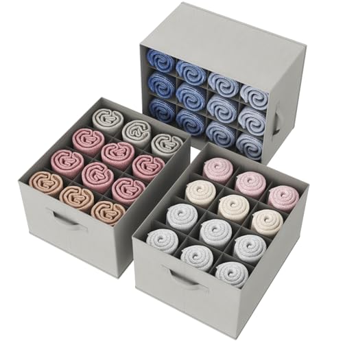 Lifewit Schrank Aufbewahrungsbox Kleidung, Jeans Ordner für Kleiderschrank mit Trennplatte, 12 Fächer, Faltbare Schrank Sortierbox 43 x 33 x 24cm für Hosen, T-Shirts, Pullover, Leggings, 3er Set von Lifewit
