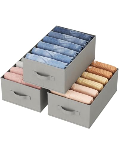 Lifewit Schrank Aufbewahrungsbox Kleidung, Jeans Ordner für Kleiderschrank mit Trennplatte, 6 Fächer, Faltbare Schrank Sortierbox 42 x 27 x 17cm für Hosen, T-Shirts, Pullover, Leggings, 3er Set Lifewit Schrank Aufbewahrungsbox Kleidung, Jeans Ordner für Kleiderschrank mit Trennplatte, 6 Fächer, Faltbare Schrank Sortierbox 42 x 27 x 17cm für Hosen, T-Shirts, Pullover, Leggings, 3er Set von Lifewit