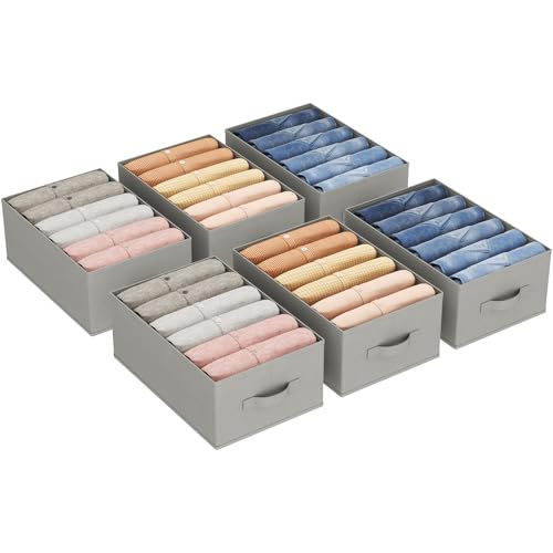 Lifewit Schrank Aufbewahrungsbox Kleidung, Jeans Ordner für Kleiderschrank mit Trennplatte, 6 Fächer, Faltbare Schrank Sortierbox 42 x 27 x 17cm für Hosen, T-Shirts, Pullover, Leggings, 6er Set Lifewit Schrank Aufbewahrungsbox Kleidung, Jeans Ordner für Kleiderschrank mit Trennplatte, 6 Fächer, Faltbare Schrank Sortierbox 42 x 27 x 17cm für Hosen, T-Shirts, Pullover, Leggings, 6er Set von Lifewit