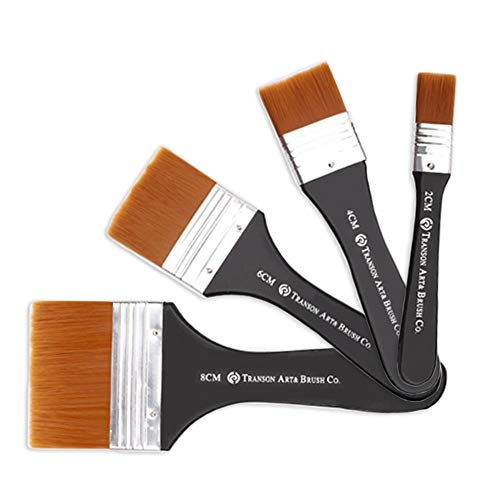 Pinsel-Set, flache Künstlerpinsel, Nylon-Pinsel, professionelle Acryl-Pinsel zum Zeichnen, Aquarell, Acryl, Ölmalerei, Gouache, 4-teilig Pinsel-Set, flache Künstlerpinsel, Nylon-Pinsel, professionelle Acryl-Pinsel zum Zeichnen, Aquarell, Acryl, Ölmalerei, Gouache, 4-teilig von Lifreer