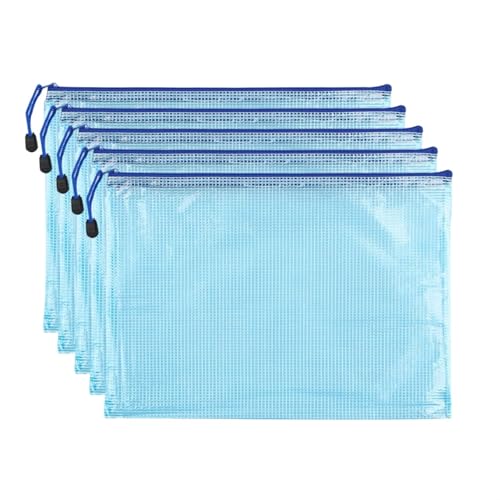 Lifup 5 Stück A4 Dokumententaschen mit Reißverschluss, Wasserdichte Kunststoff Reißverschlusstasche für Bürobedarf, Dokumente, Papier, Reisen Blau Lifup 5 Stück A4 Dokumententaschen mit Reißverschluss, Wasserdichte Kunststoff Reißverschlusstasche für Bürobedarf, Dokumente, Papier, Reisen Blau von Lifup