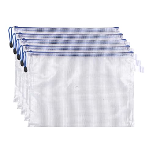 Lifup 5 Stück A4 Dokumententaschen mit Reißverschluss, Wasserdichte Kunststoff Reißverschlusstasche für Bürobedarf, Dokumente, Papier, Reisen Weiß Lifup 5 Stück A4 Dokumententaschen mit Reißverschluss, Wasserdichte Kunststoff Reißverschlusstasche für Bürobedarf, Dokumente, Papier, Reisen Weiß von Lifup