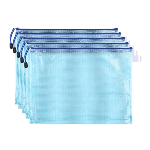 Lifup 5 Stück A5 Dokumententaschen mit Reißverschluss, Wasserdichte Kunststoff Reißverschlusstasche für Bürobedarf, Dokumente, Papier, Reisen Blau Lifup 5 Stück A5 Dokumententaschen mit Reißverschluss, Wasserdichte Kunststoff Reißverschlusstasche für Bürobedarf, Dokumente, Papier, Reisen Blau von Lifup