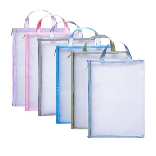 Lifup 6 Stück A4 Dokumententasche Mesh Aufbewahrungstasche für Kleine Gegenstände, Reißverschlusstasche für Bürobedarf, Dokumente, Papier, Reisen mehrfarbig Lifup 6 Stück A4 Dokumententasche Mesh Aufbewahrungstasche für Kleine Gegenstände, Reißverschlusstasche für Bürobedarf, Dokumente, Papier, Reisen mehrfarbig von Lifup