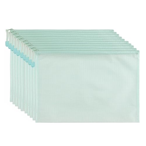 Lifup Dokumententasche A4, 10 Stück Dokumententaschen mit Reißverschluss, Wasserdichte Kunststoff Reißverschlusstasche für Bürobedarf, Dokumente, Papier, Reisen Grün Lifup Dokumententasche A4, 10 Stück Dokumententaschen mit Reißverschluss, Wasserdichte Kunststoff Reißverschlusstasche für Bürobedarf, Dokumente, Papier, Reisen Grün von Lifup