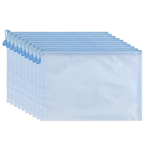 Lifup Dokumententasche A5, 10 Stück Dokumententaschen mit Reißverschluss, Wasserdichte Kunststoff Reißverschlusstasche für Bürobedarf, Dokumente, Papier, Reisen Blau Lifup Dokumententasche A5, 10 Stück Dokumententaschen mit Reißverschluss, Wasserdichte Kunststoff Reißverschlusstasche für Bürobedarf, Dokumente, Papier, Reisen Blau von Lifup