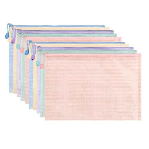 Lifup Dokumententasche A5, 10 Stück Dokumententaschen mit Reißverschluss, Wasserdichte Kunststoff Reißverschlusstasche für Bürobedarf, Dokumente, Papier, Reisen mehrfarbig Lifup Dokumententasche A5, 10 Stück Dokumententaschen mit Reißverschluss, Wasserdichte Kunststoff Reißverschlusstasche für Bürobedarf, Dokumente, Papier, Reisen mehrfarbig von Lifup