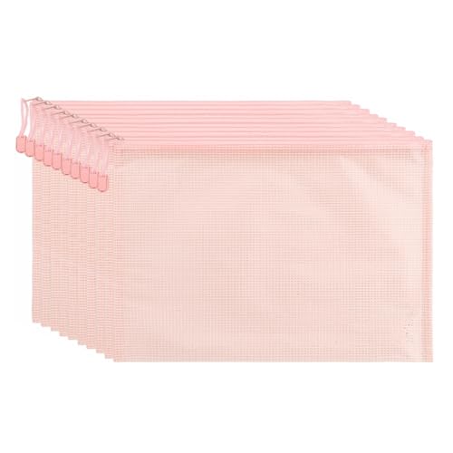 Lifup Dokumententasche A6, 10 Stück Dokumententaschen mit Reißverschluss, Wasserdichte Kunststoff Reißverschlusstasche für Bürobedarf, Dokumente, Papier, Reisen Rosa Lifup Dokumententasche A6, 10 Stück Dokumententaschen mit Reißverschluss, Wasserdichte Kunststoff Reißverschlusstasche für Bürobedarf, Dokumente, Papier, Reisen Rosa von Lifup
