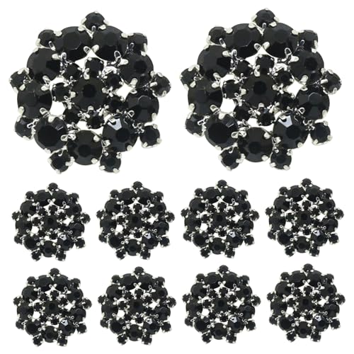 10 pcs Strassknöpfe Schwarze Kristall dekorative Knöpfe 22mm Legierung Fantasie 10 pcs Strassknöpfe Schwarze Kristall dekorative Knöpfe 22mm Legierung Fantasie von Ligeinsrk