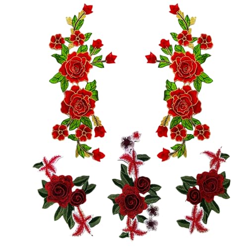 Blumenflecken 5pcs Rot Polyester Faserblume Applikation mit grün Blumenflecken 5pcs Rot Polyester Faserblume Applikation mit grün von Ligeinsrk