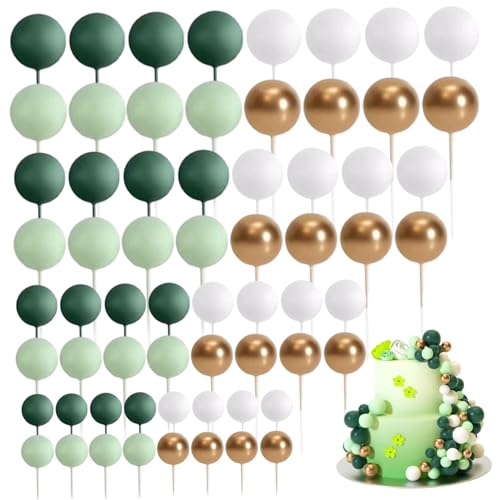 Geburtstagstorten -Topper, 64pcs 4 Größen Verschiedener Mini -Schaumball -Kuchen -Topper DIY Dekorieren für Hochzeitstag Geburtstag, Cupcake, Ball von Ligeinsrk