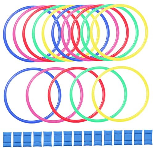 Ligeinsrk Hopscotch-Ringe, 15 PCS 15 Zoll Multi-Farb-Hopscotch-Outdoor mit PCS-Schnalle, DIY-Hinderniskurs für Kinder 2+, Non Slip Kids Outdoor-Spielausrüstung von Ligeinsrk