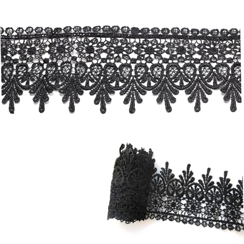 Schwarze Spitzenverkleidung, 3, 5 Breite 5 -Yard -Länge Blumenblumen -Spitzenband, unelastische Verzierung Trim für Vorhang Tischdecke Slipcover DIY -Kleidung/Accessoires, Ribbon Schwarze Spitzenverkleidung, 3, 5 Breite 5 -Yard -Länge Blumenblumen -Spitzenband, unelastische Verzierung Trim für Vorhang Tischdecke Slipcover DIY -Kleidung/Accessoires, Ribbon von Ligeinsrk