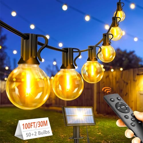 30M Solar Lichterkette Außen Strom: 50+2 LED Glühbirnen Outdoor Lichterketten Wetterfest Dimmbar Warmweiß Retro Lights Aussen Dekoration für Halloween Hochzeit Party Pavillon Balkon 30M Solar Lichterkette Außen Strom: 50+2 LED Glühbirnen Outdoor Lichterketten Wetterfest Dimmbar Warmweiß Retro Lights Aussen Dekoration für Halloween Hochzeit Party Pavillon Balkon von Light-Brightly