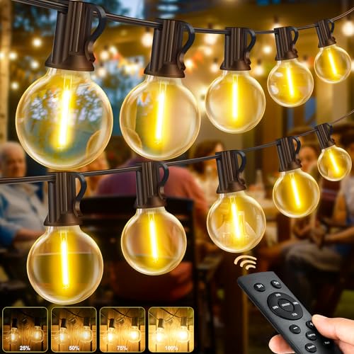 LED Lichterkette Außen Strom mit Fernbedienung, 30M - 100FT G40 Glühbirnen Dimmbar Outdoor Lichterkette, IP44 Wetterfest Warmweiß Aussen Lichterkette für Garten Terrasse Balkon Hochzeiten Party LED Lichterkette Außen Strom mit Fernbedienung, 30M - 100FT G40 Glühbirnen Dimmbar Outdoor Lichterkette, IP44 Wetterfest Warmweiß Aussen Lichterkette für Garten Terrasse Balkon Hochzeiten Party von Light-Brightly